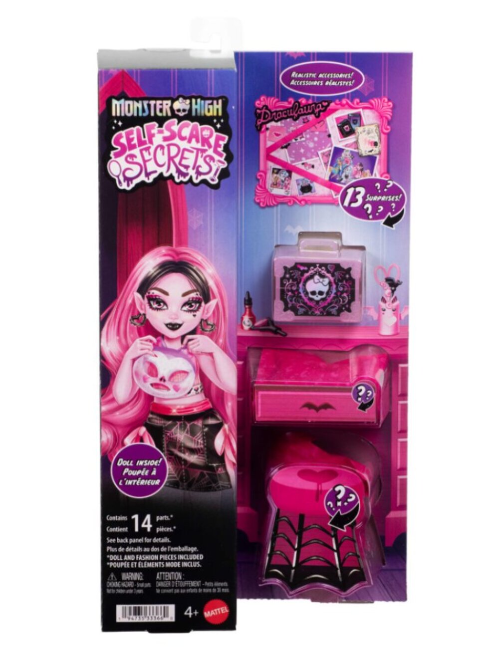 NEW Mattel Monster High Self-Scare Secrets Draculaura Fashion Doll 13 Surprises